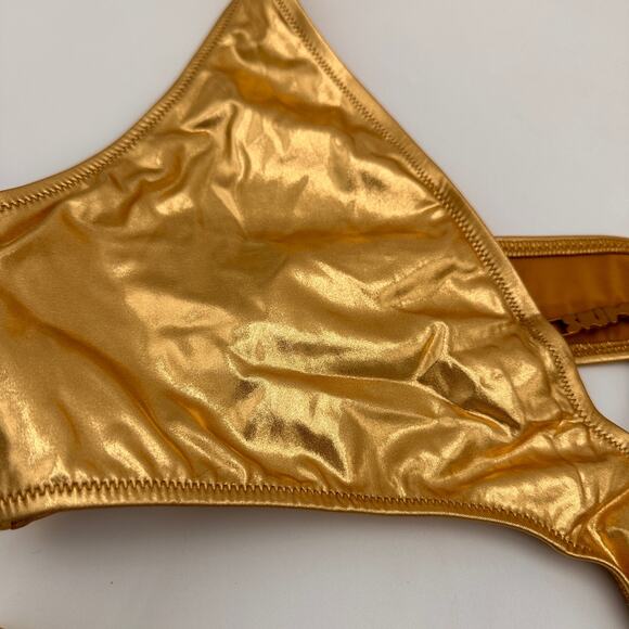 Skims Metallic Gold Swim Halter Monokini New with tags Size 3X - Picture 2 of 6